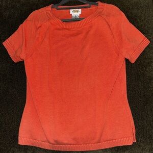 Talbots Orange Short Sleeve Knit Top